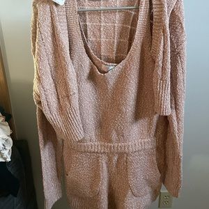 Free People two piece romper with sweater